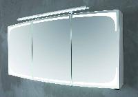 Puris Classic Line, зеркальный шкаф с LED подсветкой 1200 мм, цвет белый высокоглянцевый