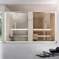 Effegibi Logica SH Сауна & Хаммам система, угловая DX, 373x171xh226см, отделка: Soft Sand