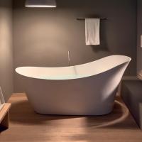 KERASAN Waldorf Ванна свободностоящая акриловая  167х82х65см в комплекте со сливом Clic-clac, цвет белый