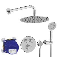 Ideal Standard Ceratherm Navigo Душ комплект: встроен. термостат+наруж. часть с перекл.,  руч душ, верх. душ: 250 мм+штанга: 300 мм цвет: хром