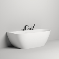 Salini Sofia Wall 160 Ванна пристенная 1600х800х590мм, донный клапан "Up&Down", сифон,  слив-перелив, мат-л: S-stone, матовый, белый