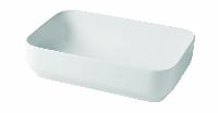 Hidra Gio, накладная прямоугольная раковина с закругленными краями 60,5x40x15h см, цвет белый глянцевый