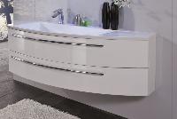 Puris Crescendo, тумба под раковину 1400 мм правая, цвет белый высокоглянцевый