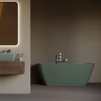 Salini AGATHA Ванна отдельностоящая 1800х800х660мм, донный клапан "Up&Down", сифон,  слив-перелив, мат-л: S-Stone, матовый, RAL6003 Фурнитура: RAL6003