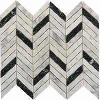 pixmosaic PIX 287 Bianco carrara, Spider Green, чип  мм, сетка 307х286x8 мм, Полированная