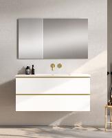 Visobath Granada, тумба 120 см, 2 ящика c золотыми ручками, цвет белый матовый лак (B-Ada)