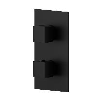 Newform Ergo-Q Внешняя часть термостатического смесителя  с  ручкой для регулировки температуры и переключателем , цвет: черный матовый