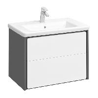 Roca RONDA Тумба подвесная 577x412x480 мм. для раковины 600 мм, с 2 ящиками, белый глянец/антрацит (ZRU9302963)