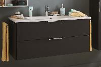 Puris D.Light, тумба + раковина из минерального литья 1200 мм, цвет серый космос матовый