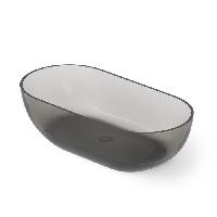 DEA DESIGN Shadow Ванна отдельностоящая 140x70xh52 cm, материал: Glasstech прозрачная смола, цвет: Smoky Black R4