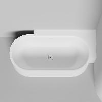 Salini Perla CR Ванна S-Stone 180x90x60см в правый угол, интегрированный слив-перелив, донный клапан, сифон, ножки , цвет белый матовый