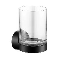 Keuco REVA Стакан подвесной хрустальный, скрытый крепеж в к-те для привинчивания или приклеивания цвет:  черный матовый