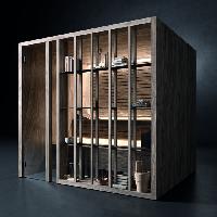 Effegibi Yoku H Shelf Хаммам 174x170h214см, угловая Dx, цвет: осина термообработанная/Calacatta Gold Extra