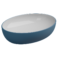 Раковина накладная биколор 55x42 см GSG Ceramic Design Easy EALAVOV55BI000/027, White/Denim Matt