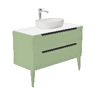 Тумба со столешницей Севилья, Фисташковый / Столешница компакт-плита, Белая