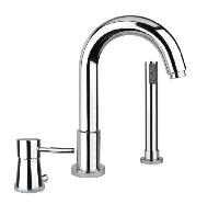 Fiore Xenon, комплект смесителя на борт ванны (излив 13,5 см), на 3 отверстия, с набором для душа, цвет золото