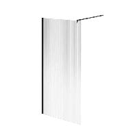 KERAMA MARAZZI Душевая перегородка CRISTALLO с рифленым стеклом, 100х210, матовый черный