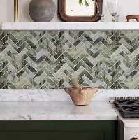 pixmosaic PIX 320 Jet Green, чип 23х73, сетка 317х282х6 мм, Полированная