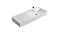 Hidra Kiub, накладная/подвесная прямоугольная раковина 121x46x12h см, чаша справа, цвет белый глянцевый