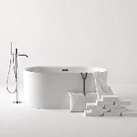 Kerasan Nolita Ванна акриловая  отдельностоящая 145х78х58 см, с пробкой clic clac.цвет белый