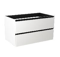 Visobath Granada, тумба 120 см, 2 ящика c черными ручками, цвет белый матовый лак (B-Ada)