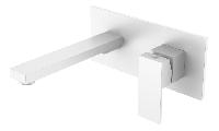 Смеситель для умывальника из стены QUBIC Matt White