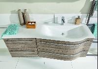 Puris Swing, раковина из минерального литья с тонким бортиком 1400 мм левая