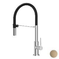 Newform Maki Смеситель для кухни на 1 отв, излив 210 мм, цвет: Brushed p. Gold/Matt black