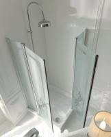 KERASAN Душ. ограждение для квадратного поддона 1340 100х100180см, проф.хром,мат.стекло+декор