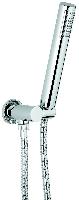 Emmevi, набор ручного душа 154: круглая лейка с держателем и водотводом, шланг 150 см (все детали из латуни), цвет хром