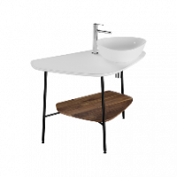 Plural керамическая столешница, 100 см, правосторонняя, цвет матовый белый