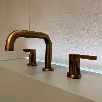 Stella Смеситель для раковины на 3 отверстие, без донного клапана, цвет: бронза матовая