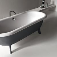 Agape Ottocento Ванна отдельностоящая 178х79х59.5 см, слив-перелив хром, цвет: темно-серый
