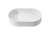 Zenon Esla, накладная раковина закругленной формы, 58,5х36,3х11,2 см, цвет белый матовый