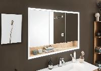 Puris Rounds, встраиваемый зеркальный шкаф с LED подсветкой 1251 мм, цвет белый высокоглянцевый