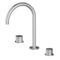 Newform FULL STYLE Смеситель на раковину на 3 отв, излив 181 мм, цвет: нержавеющая сталь