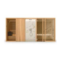 Effegibi Yoku Spa Door Сауна&Хаммам 444x170h217см, пристенная, цвет: сауна термообработанной древесины/Fior di Bosco Tortora