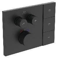 Ideal Standard Ceratherm Navigo Solos Смеситель для душа, встраиваемый, термостатический, без комплектом EASY-BOX A1000NU, цвет: Черный матовый