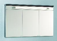 Puris Cool line, зеркальный шкаф 120 см (3 двери) с подсветкой, цвет шоколад