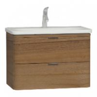 Тумба Nest с раковиной c 2мя ящиками, 80 см, с LED подсветкой, цвет натуральная древесина