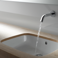 TOTO PUBLIC Раковина 540x460x167мм, встраиваемая снизу, без отв.под смеситель, с переливом, CeFiONtect, цвет:  белый