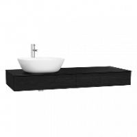 Модуль 120 см под раковину с выдвижным ящиком, левосторонний, черный дуб (необходимо дополнительно заказывать столешницу и накладную раковину)
