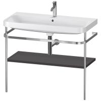 Duravit Happy D.2 Plus Консоль напольная с умывальником 975х490х850 мм, с 1 отв под смесит,1 полка, вып. и сифон в комплекте, цвет Графит суперматовый