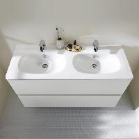 BURGBAD Rocio Раковина 120см, керамическая, двойная, 2 отверстия под смеситель, цвет белый