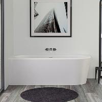 KNIEF WALL Corner Left Ванна акриловая в правый угол 180x80x60H, щелевой перелив, сливной клапан хром, ванна  белая глянцевая