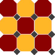  4420/21 OCT14-A Brick Red 20 Ochre Yellow 21 OCTAGON/Black 14 Dots 30x30 см