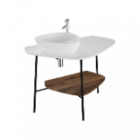 Plural керамическая столешница, 100 см, левосторонняя, цвет матовый белый