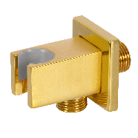 Держатель ручного душа с подключением шланга Remer 337QBG, золото брашированное