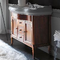 KERASAN Retro 7347, база 100см, с прямым фасадом, под  раковину 1050, цвет: noce (орех), ручки: керамика