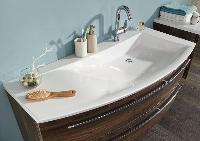 Puris Crescendo, тумба под раковину 1200 мм левая, цвет белый высокоглянцевый